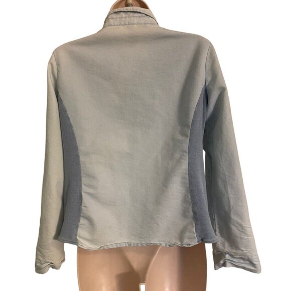 Cirana Womens Size M Washed Blue With Side Stretch Knit Tie Waist Top Western - Picture 3 of 6